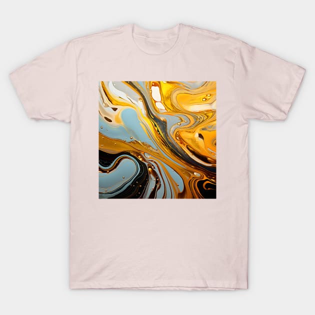 Amber Waves Fluid Abstract T-Shirt by AbstractGuy